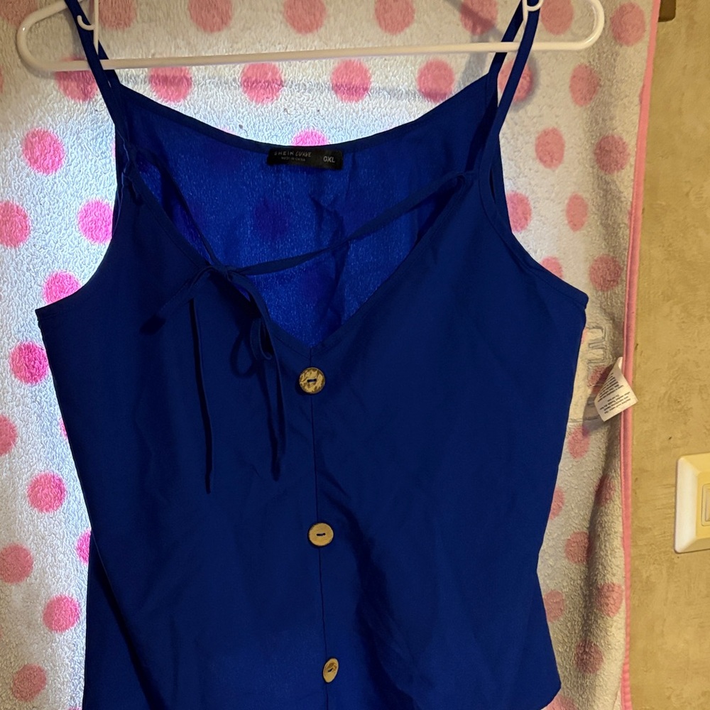 Women's Blue Button-Down Top